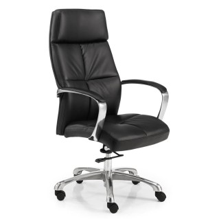 Sillón de oficina DENIS, gran calidad, en piel negra