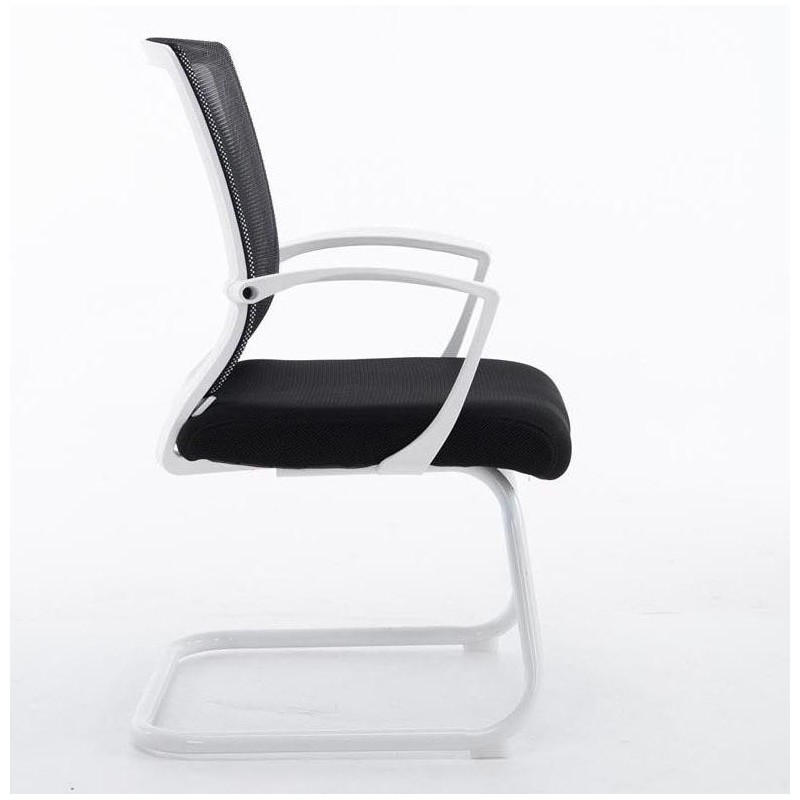 Silla de confidente CUBA WHITE V con Soporte Dorsal y Asiento Acolchado, en Negro