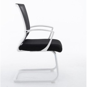Silla de confidente CUBA WHITE V con Soporte Dorsal y Asiento Acolchado, en Negro