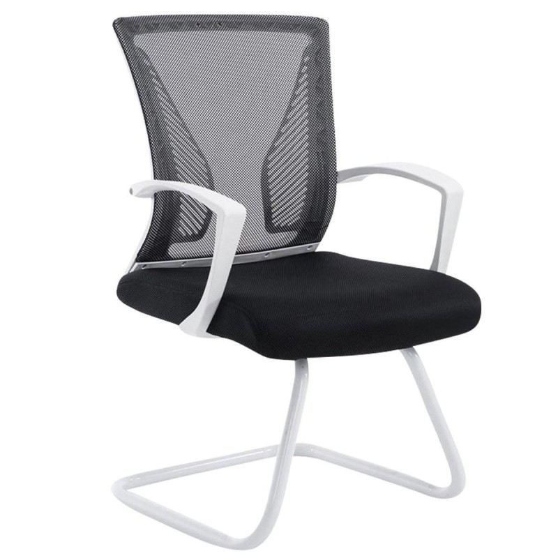 Silla de confidente CUBA WHITE V con Soporte Dorsal y Asiento Acolchado, en Negro