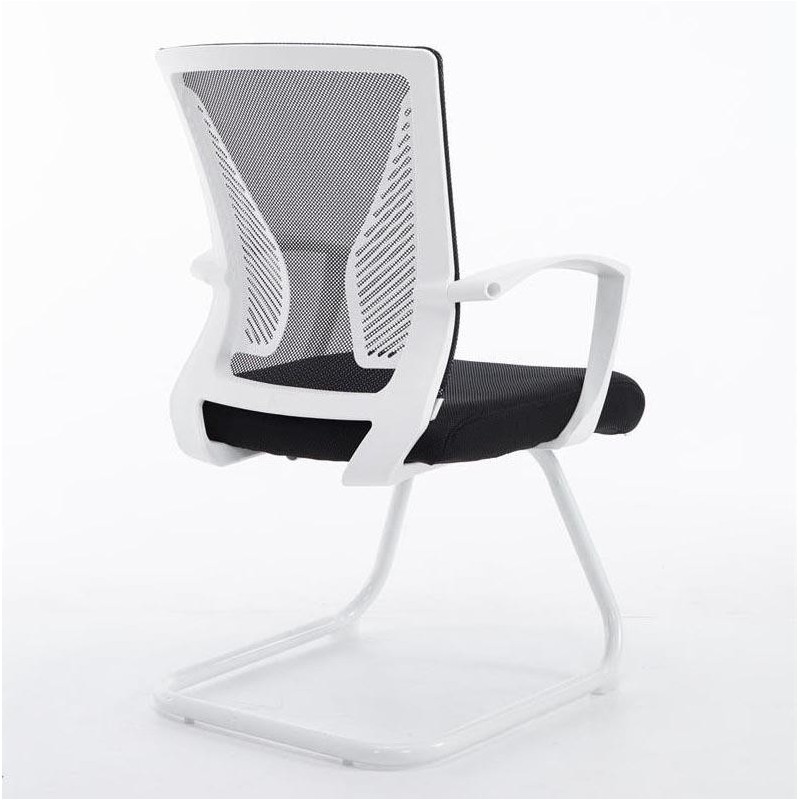Silla de confidente CUBA WHITE V con Soporte Dorsal y Asiento Acolchado, en Negro