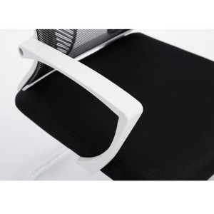 Silla de confidente CUBA WHITE V con Soporte Dorsal y Asiento Acolchado, en Negro