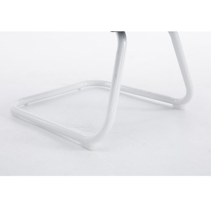 Silla de confidente CUBA WHITE V con Soporte Dorsal y Asiento Acolchado, en Negro