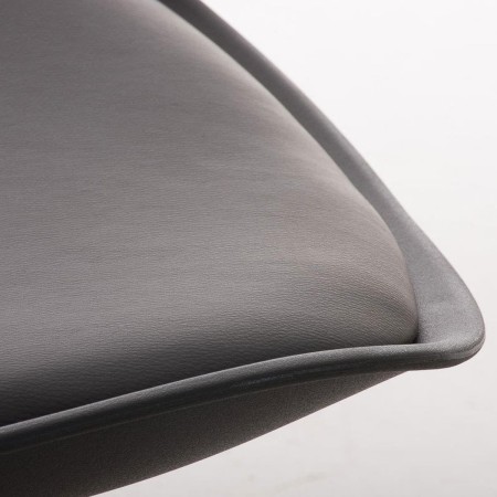 Silla de Diseño / Confidente BOSFORO, exclusivo diseño con patas blancas en piel color negro