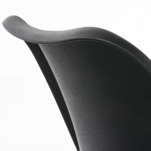 Silla de Diseño / Confidente BOSFORO, exclusivo diseño con patas en nogal en piel color negro