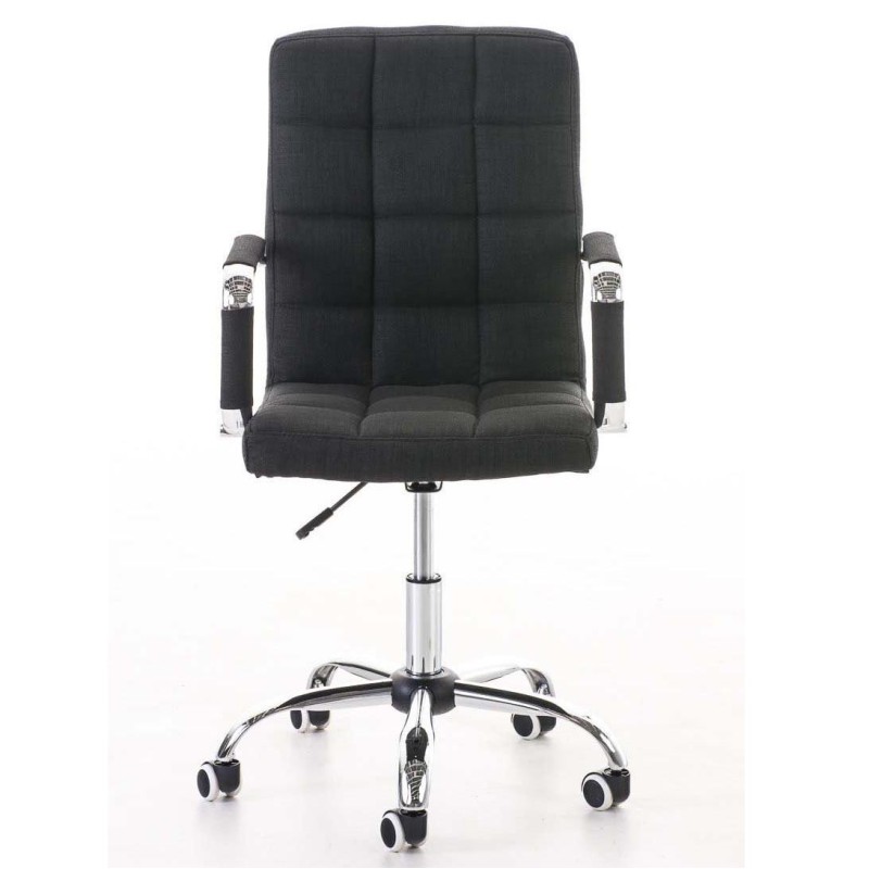 Sillón de oficina BRISTOL TELA, reposabrazos metálicos, color Negro