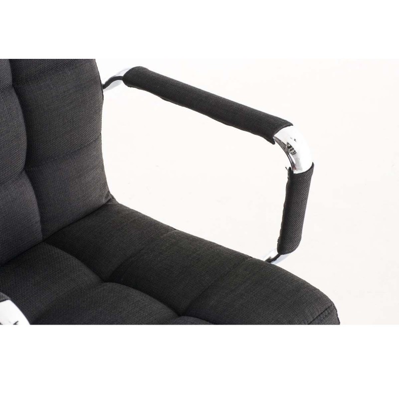 Sillón de oficina BRISTOL TELA, reposabrazos metálicos, color Negro