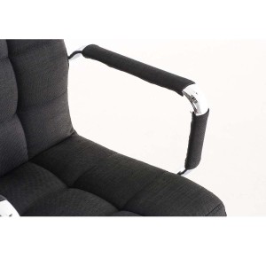 Sillón de oficina BRISTOL TELA, reposabrazos metálicos, color Negro