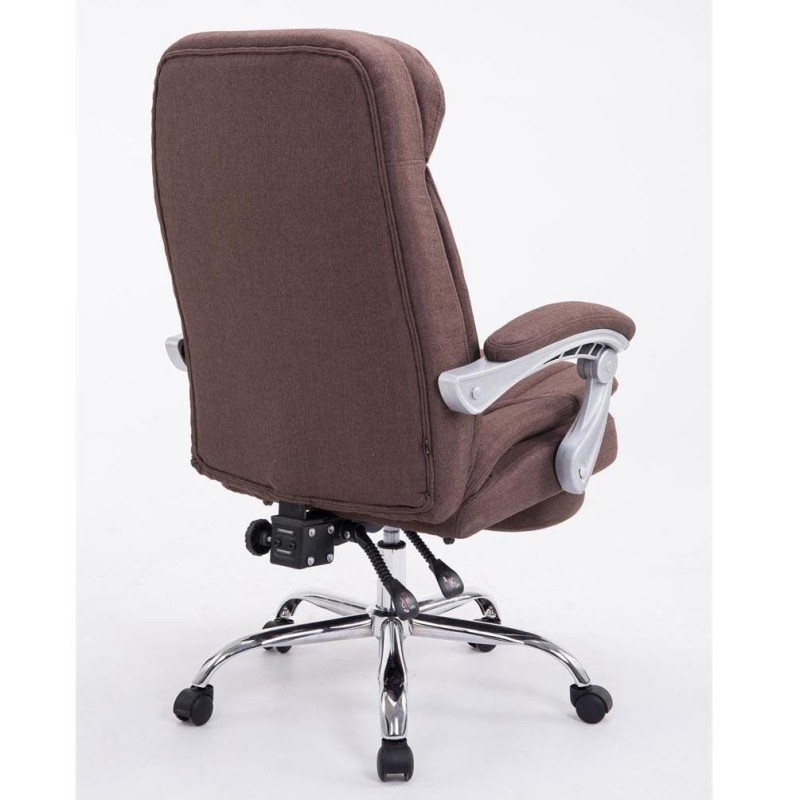 Sillón de Oficina AUSTIN, reclinable en varias posiciones y con reposapiés extensible en tela color negro