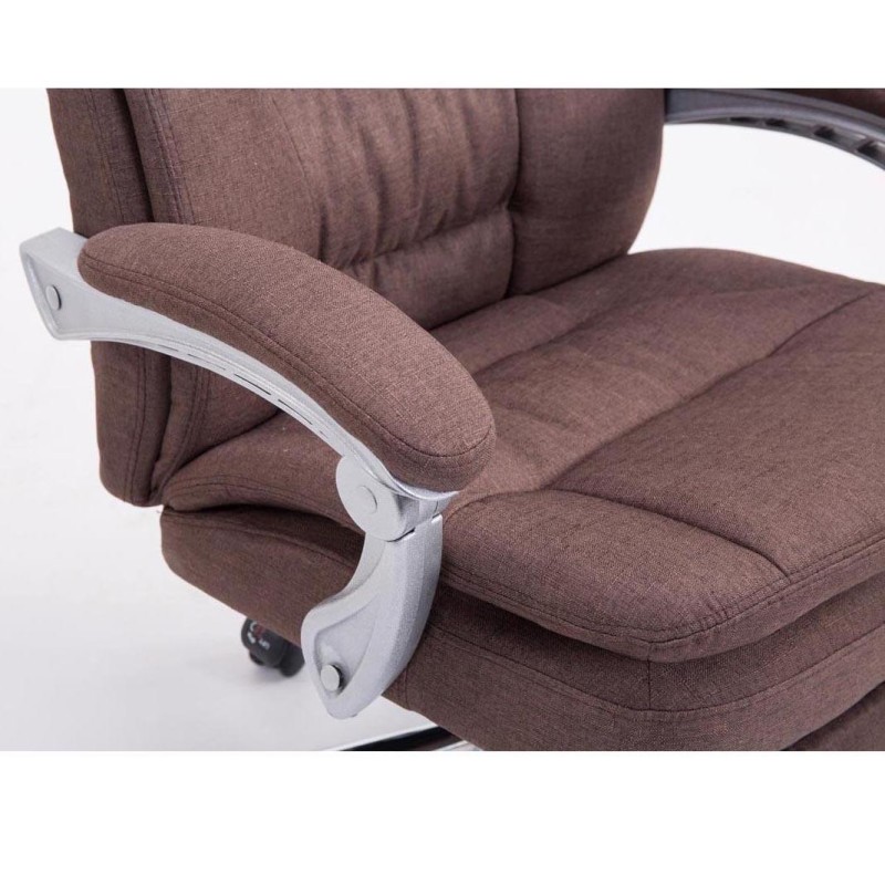 Sillón de Oficina AUSTIN, reclinable en varias posiciones y con reposapiés extensible en tela color negro