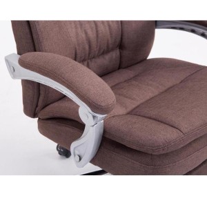 Sillón de Oficina AUSTIN, reclinable en varias posiciones y con reposapiés extensible en tela color negro