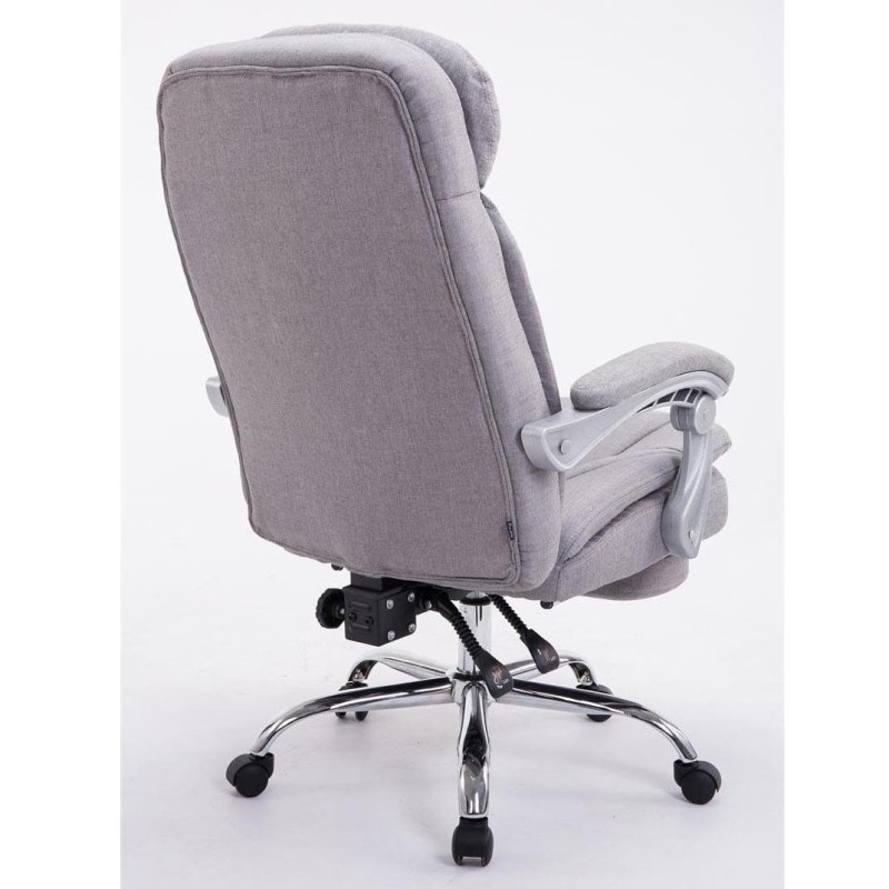 Sillón de Oficina AUSTIN, reclinable en varias posiciones y con reposapiés extensible en tela color negro