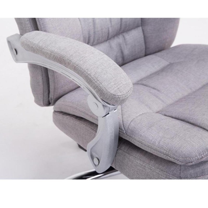 Sillón de Oficina AUSTIN, reclinable en varias posiciones y con reposapiés extensible en tela color negro