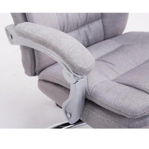 Sillón de Oficina AUSTIN, reclinable en varias posiciones y con reposapiés extensible en tela color negro