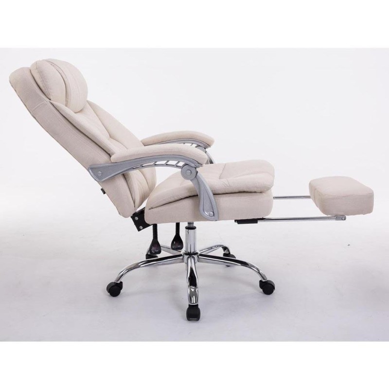 Sillón de Oficina AUSTIN, reclinable en varias posiciones y con reposapiés extensible en tela color negro