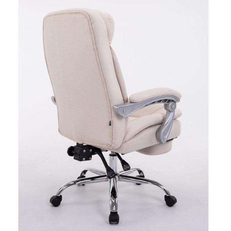 Sillón de Oficina AUSTIN, reclinable en varias posiciones y con reposapiés extensible en tela color negro