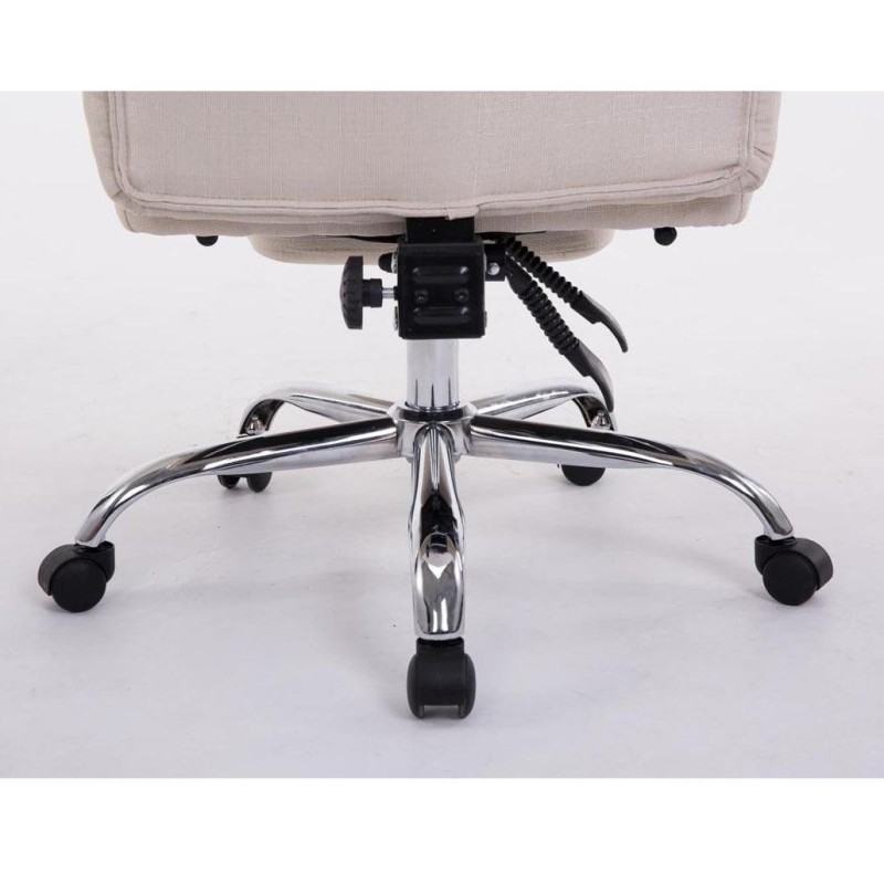 Sillón de Oficina AUSTIN, reclinable en varias posiciones y con reposapiés extensible en tela color negro