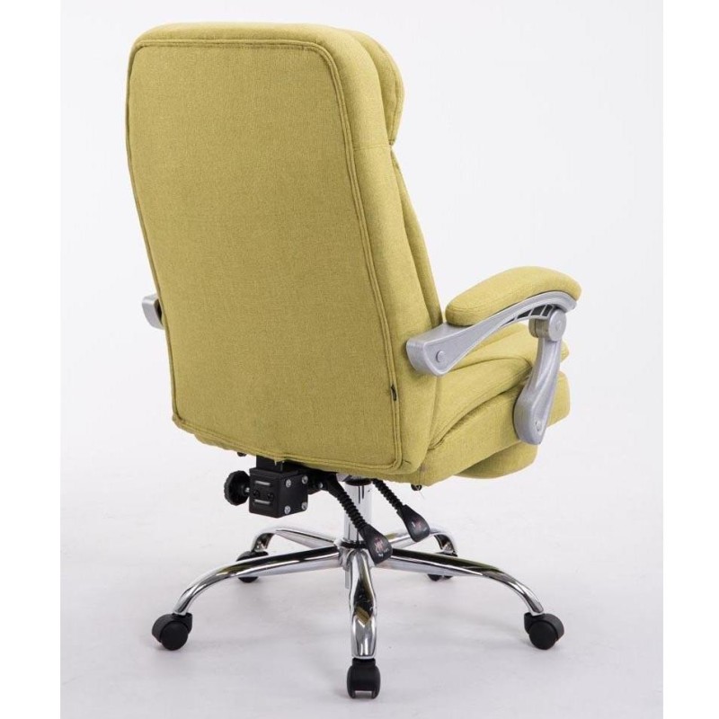 Sillón de Oficina AUSTIN, reclinable en varias posiciones y con reposapiés extensible en tela color negro