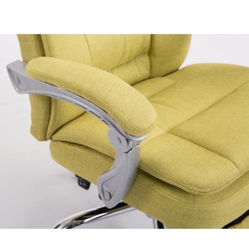 Sillón de Oficina AUSTIN, reclinable en varias posiciones y con reposapiés extensible en tela color negro