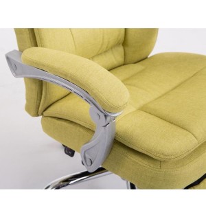 Sillón de Oficina AUSTIN, reclinable en varias posiciones y con reposapiés extensible en tela color negro