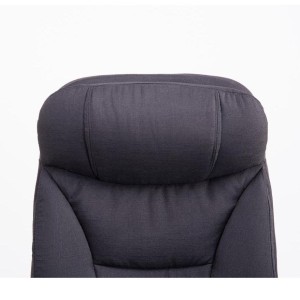 Sillón de Oficina AUSTIN, reclinable en varias posiciones y con reposapiés extensible en tela color negro