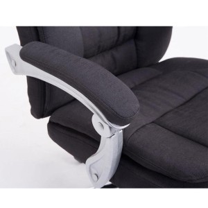 Sillón de Oficina AUSTIN, reclinable en varias posiciones y con reposapiés extensible en tela color negro