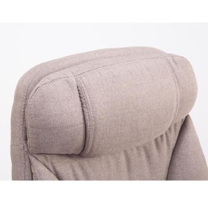 Sillón de Oficina AUSTIN, reclinable en varias posiciones y con reposapiés extensible en tela color negro