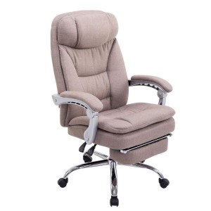 Sillón de Oficina AUSTIN, reclinable en varias posiciones y con reposapiés extensible en tela color negro