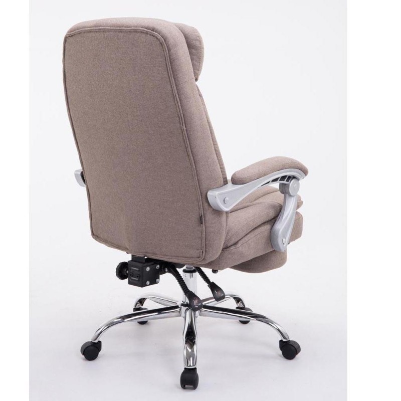 Sillón de Oficina AUSTIN, reclinable en varias posiciones y con reposapiés extensible en tela color negro