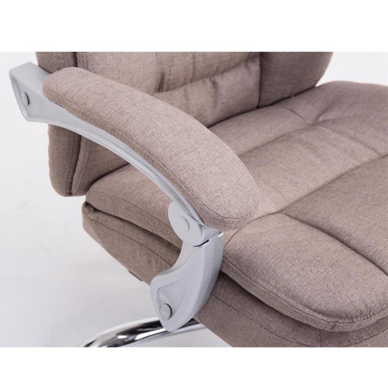 Sillón de Oficina AUSTIN, reclinable en varias posiciones y con reposapiés extensible en tela color negro