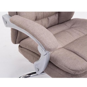 Sillón de Oficina AUSTIN, reclinable en varias posiciones y con reposapiés extensible en tela color negro