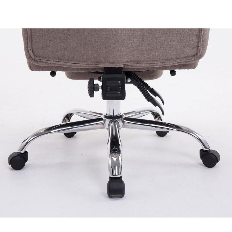 Sillón de Oficina AUSTIN, reclinable en varias posiciones y con reposapiés extensible en tela color negro