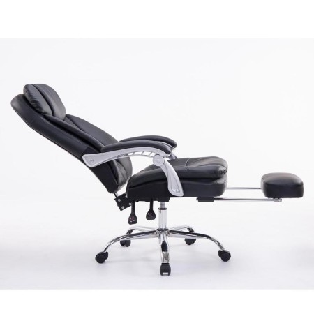 Sillón de Oficina AUSTIN PIEL, reclinable en varias posiciones y con reposapiés extensible en piel sintética color negro 2