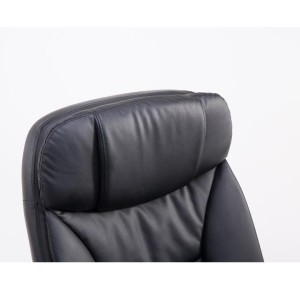 Sillón de Oficina AUSTIN PIEL, reclinable en varias posiciones y con reposapiés extensible en piel sintética color negro