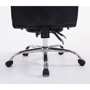 Sillón de Oficina AUSTIN PIEL, reclinable en varias posiciones y con reposapiés extensible en piel sintética color negro