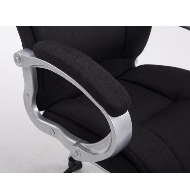Sillón de oficina BOSTON TELA en acero acolchado, hasta 150kg, color Negro