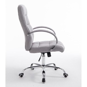 Sillón de oficina LISBOA TELA, estructura metálica, en color Gris Claro