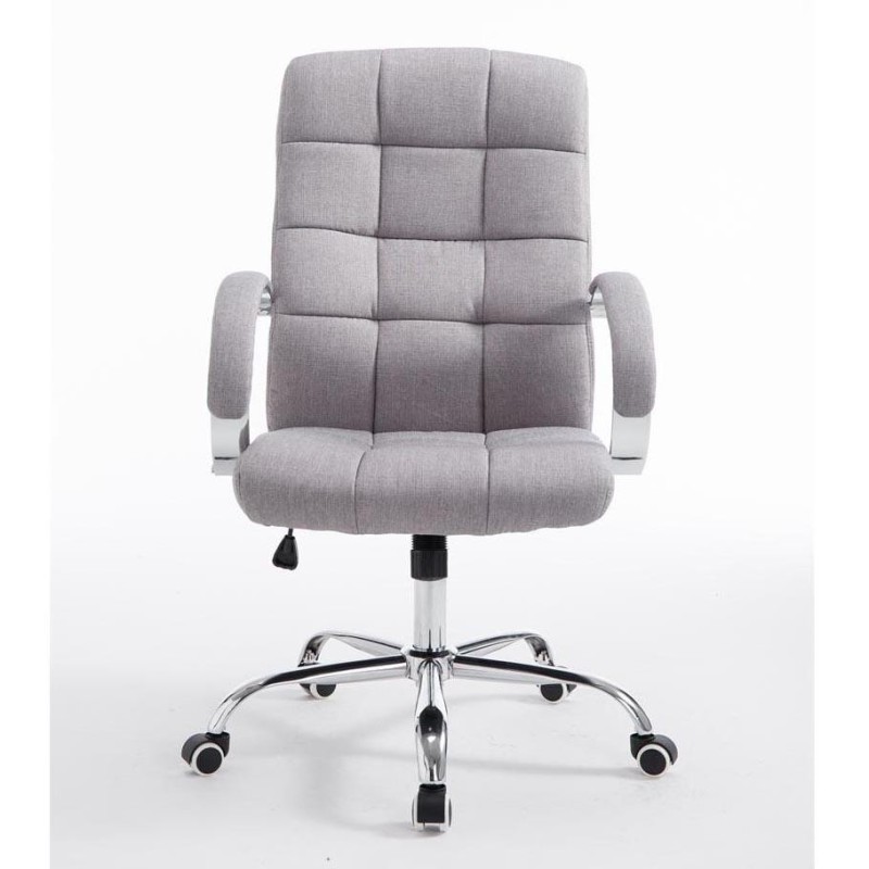 Sillón de oficina LISBOA TELA, estructura metálica, en color Gris Claro