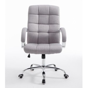 Sillón de oficina LISBOA TELA, estructura metálica, en color Gris Claro