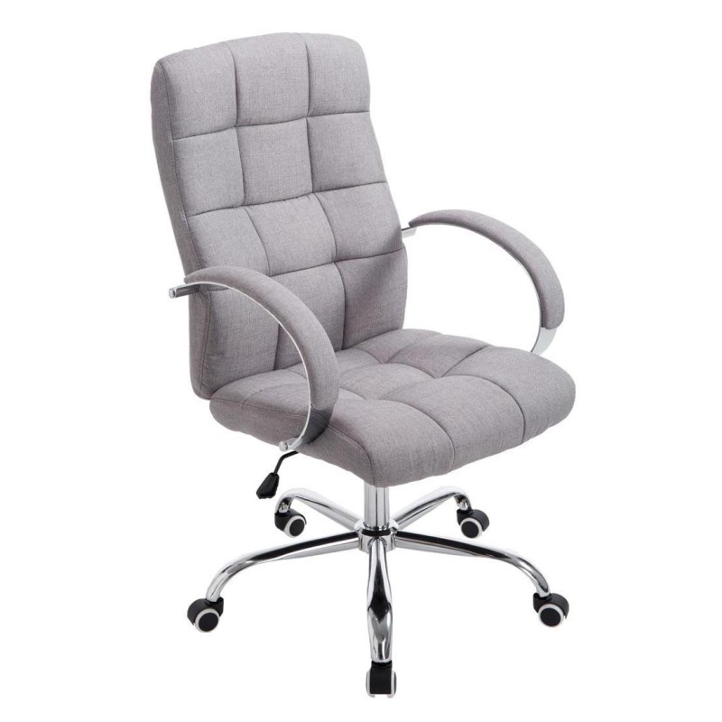 Sillón de oficina LISBOA TELA, estructura metálica, en color Gris Claro