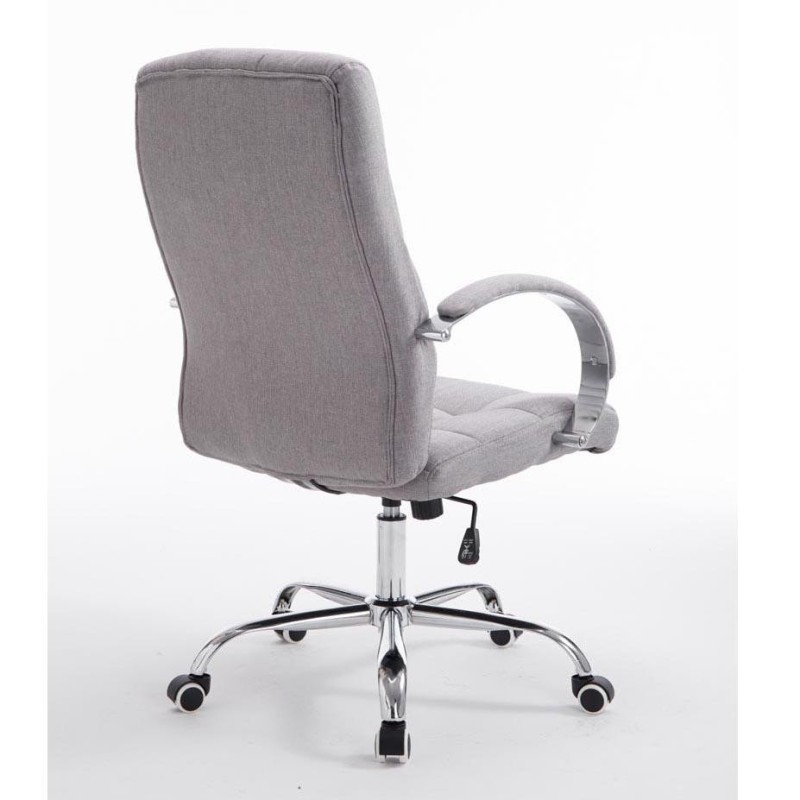 Sillón de oficina LISBOA TELA, estructura metálica, en color Gris Claro