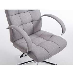 Sillón de oficina LISBOA TELA, estructura metálica, en color Gris Claro