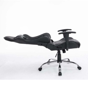 Silla gaming ZELDA, reclinable, con cojines, en piel color negro