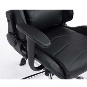 Silla gaming ZELDA, reclinable, con cojines, en piel color negro
