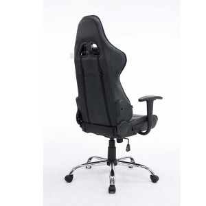 Silla gaming ZELDA, reclinable, con cojines, en piel color negro