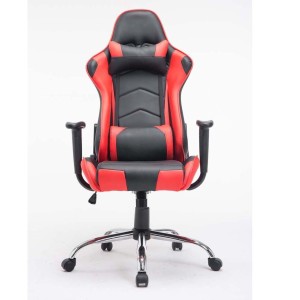 Silla gaming ZELDA, reclinable, con cojines, en piel color negro