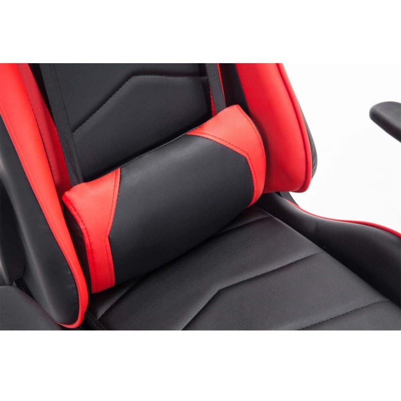 Silla gaming ZELDA, reclinable, con cojines, en piel color negro