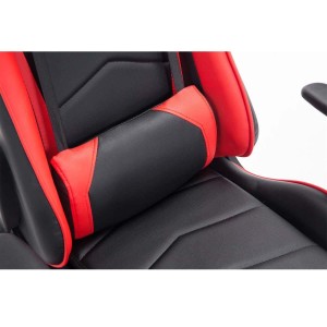 Silla gaming ZELDA, reclinable, con cojines, en piel color negro