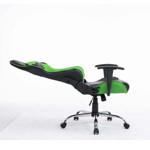 Silla gaming ZELDA, reclinable, con cojines, en piel color negro