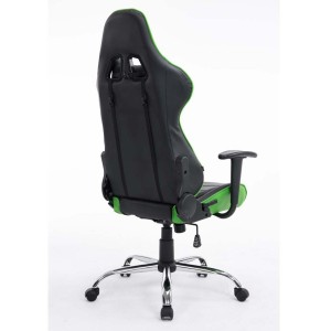 Silla gaming ZELDA, reclinable, con cojines, en piel color negro